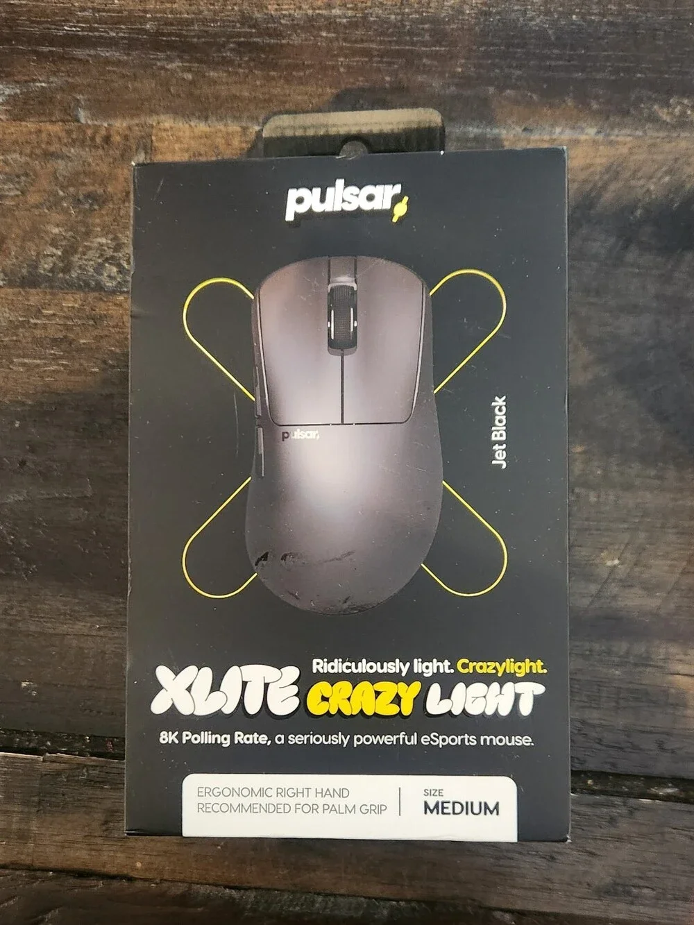 Pulsar Gaming Gears Xlite Crazylight Gaming Mouse, Jet Black Medium